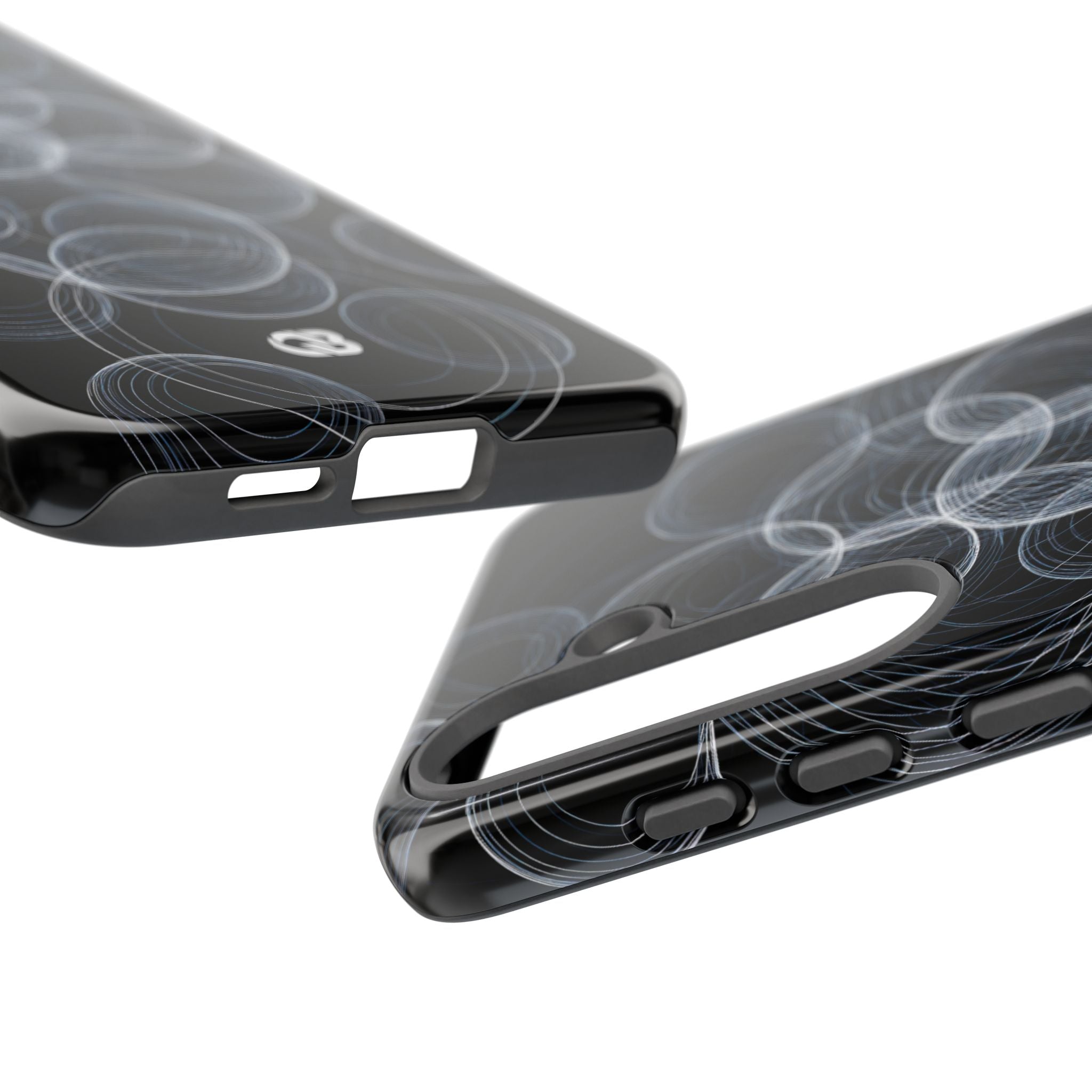 Black Tough Phone Case for Samsung - Frosted Ring Matrix