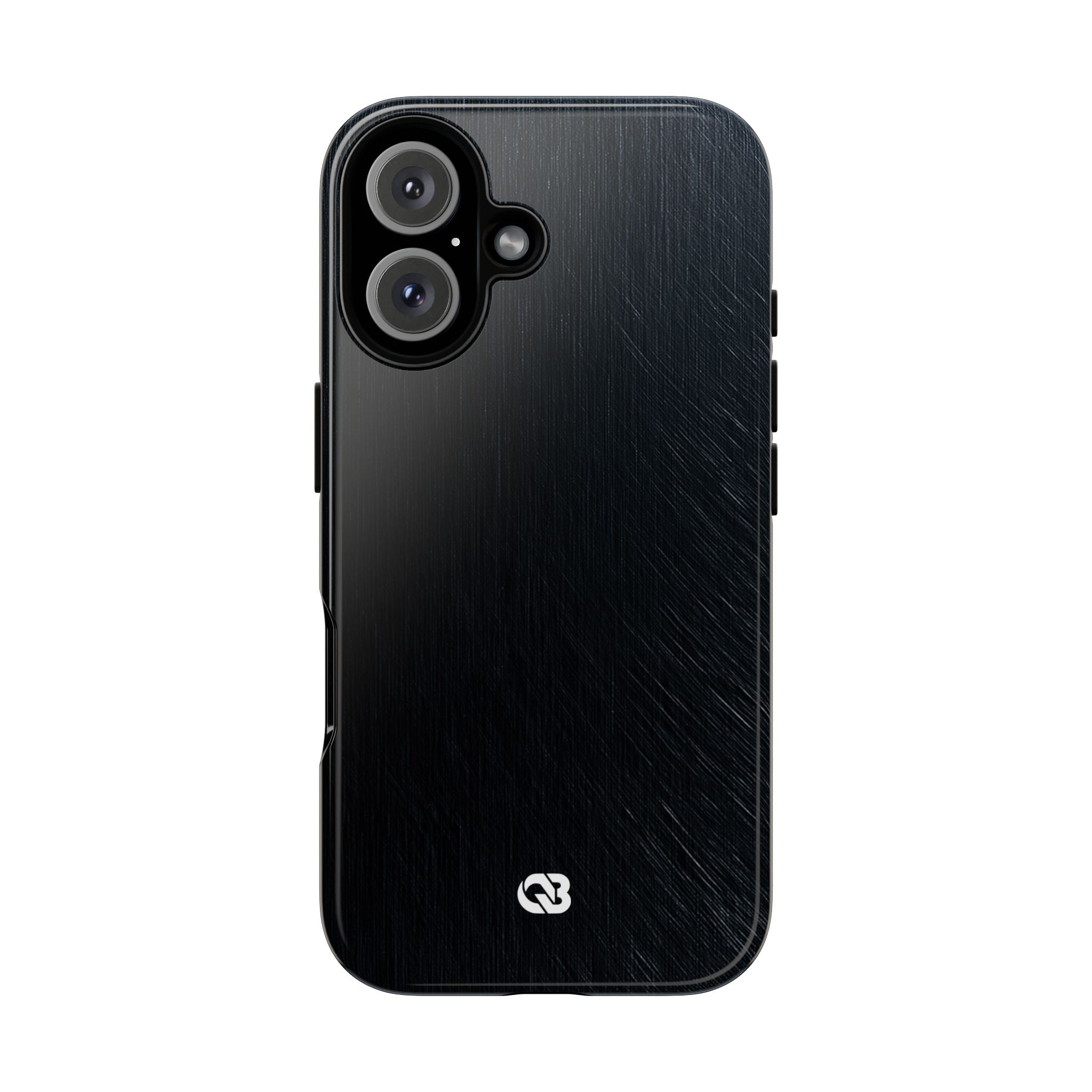 Black Tough Phone Case for iPhone - Midnight Brushed Grain