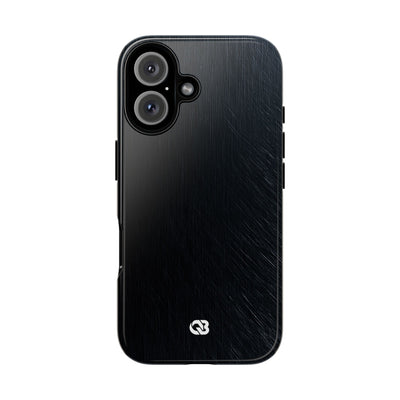 Black Tough Phone Case for iPhone - Midnight Brushed Grain