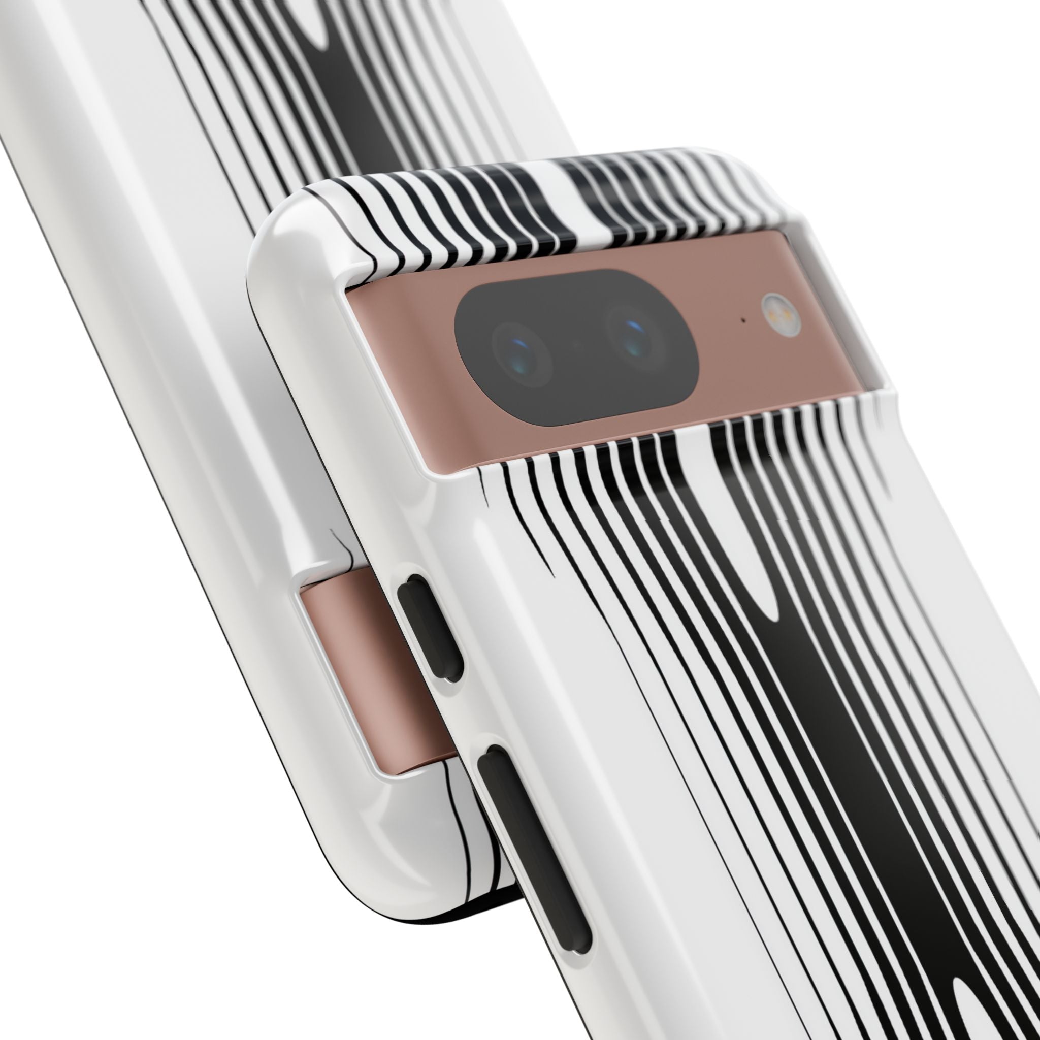 White Tough Phone Case for Google Pixel - Kinetic Mono Distortion