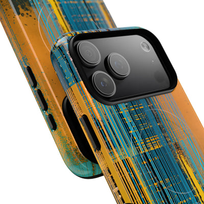 Cyber Glitch Stream · Tough 2.0 Magnetic Phone Case for iPhone · Teal