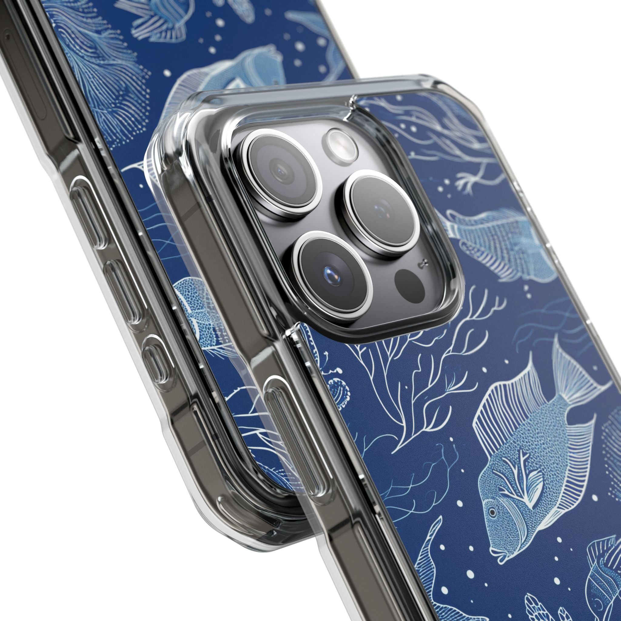 Navy Scale Reef iPhone 15 Pro Case - Impact