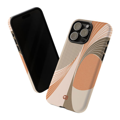 Orange Tough Phone Case for iPhone - Desert Arc Horizon