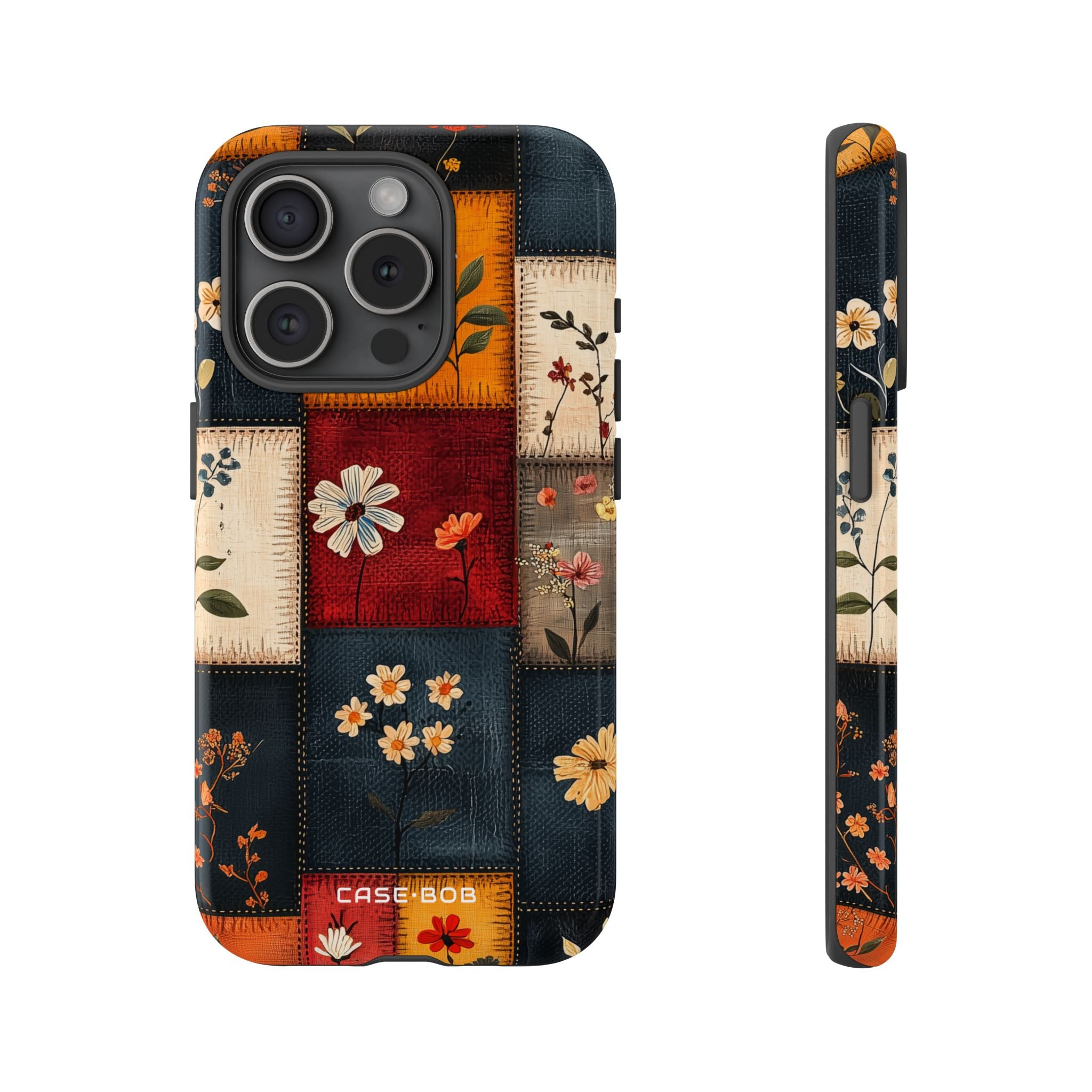 Patchwork Blooms iPhone 15 Pro Case - Tough