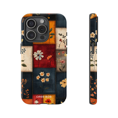 Patchwork Blooms iPhone 15 Pro Case - Tough