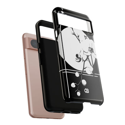 Black Tough Phone Case for Google Pixel - Lunar Orchid Grid