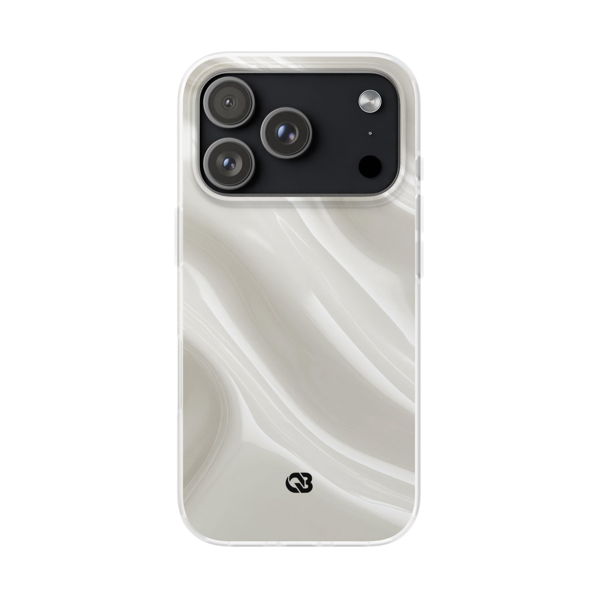 White Lite Phone Case for iPhone - Polished Ivory Wave