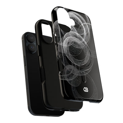 Black Tough 2.0 Magsafe Phone Case for iPhone - Kinetic Wireframe Orbit