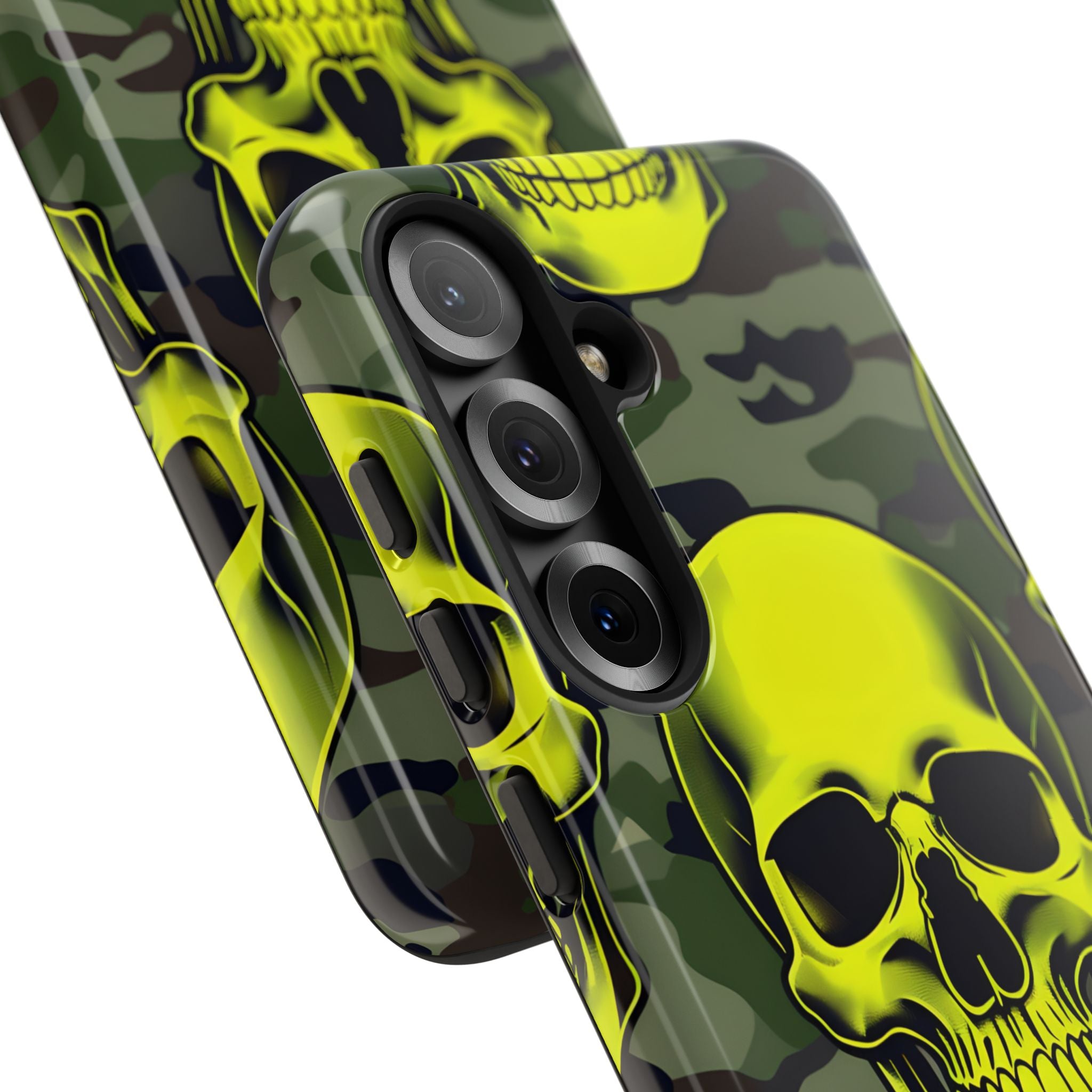 Neon Skull Camo Samsung S25 Cover - Tough