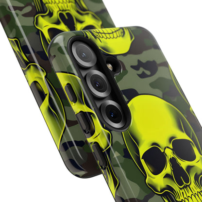 Neon Skull Camo Samsung S25 Cover - Tough