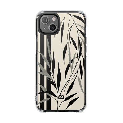 Beige Impact MagSafe Phone Case for iPhone - Soot Leaf Sketch