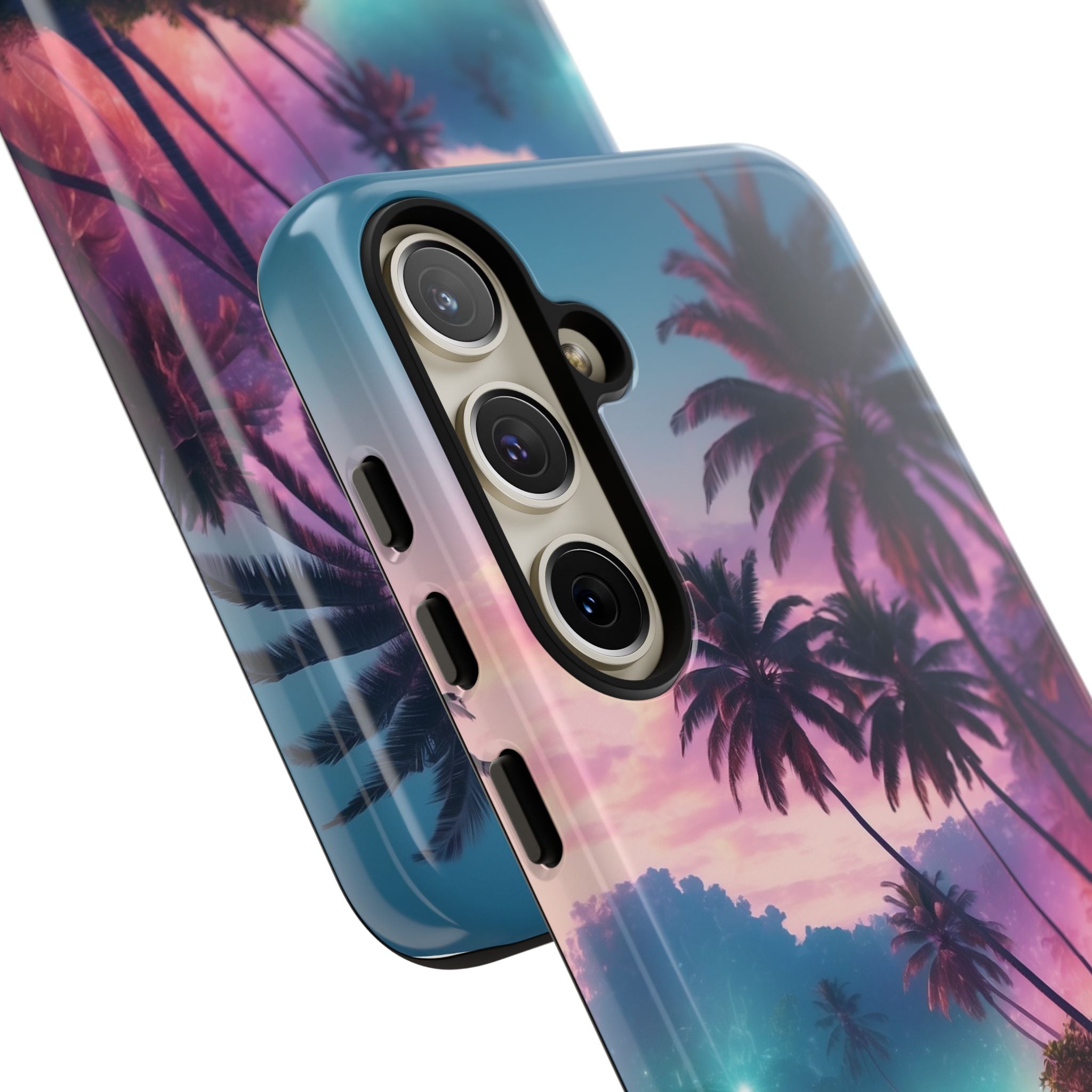 Neon Shore Palms · Tough Handyhülle für Samsung