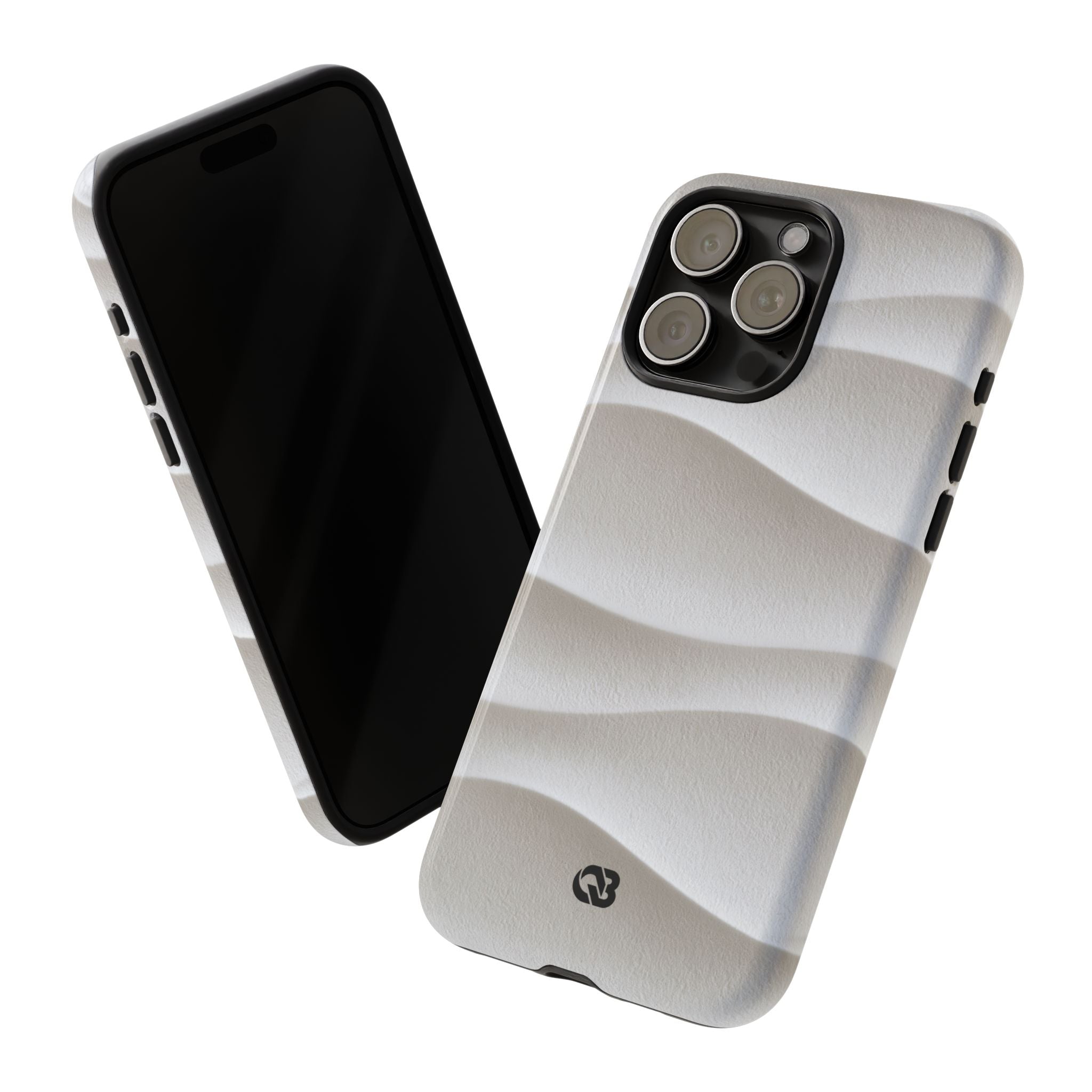 White Tough Phone Case for iPhone - Arctic Flow Ridges