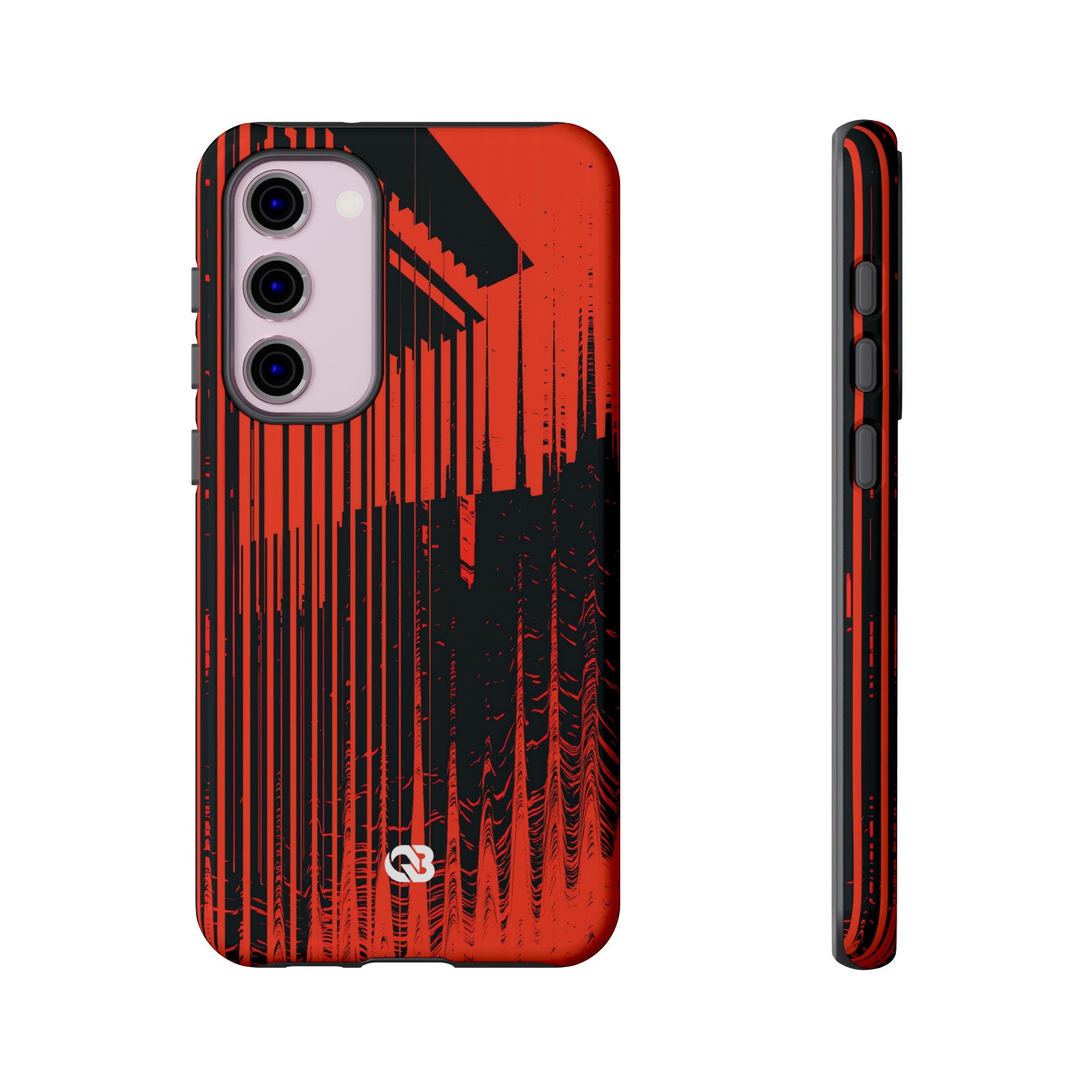 Red Tough Phone Case for Samsung - Crimson Brutalist Distortion