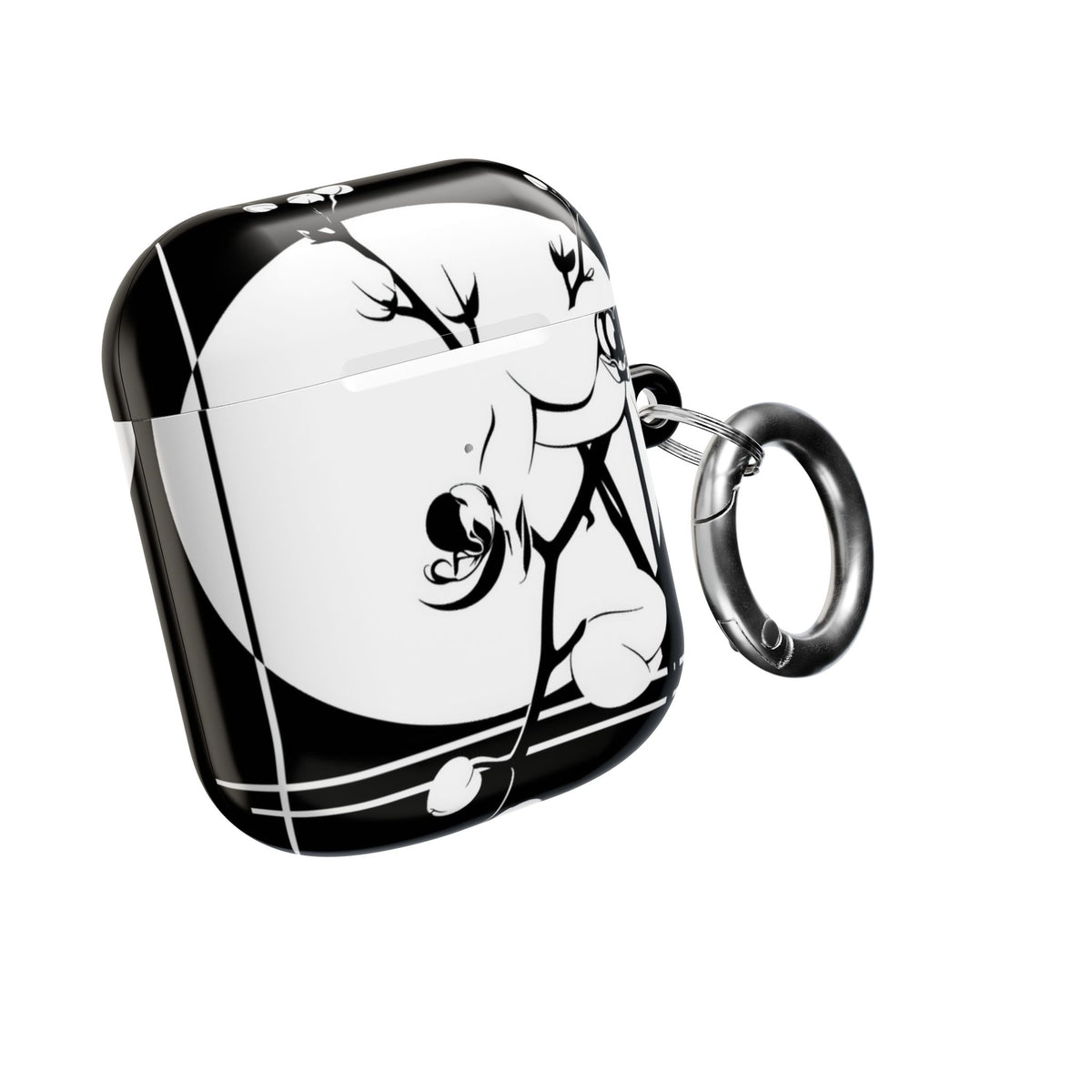 Nocturne Orchid Bloom · Hard Case for AirPods & AirPods Pro · Black