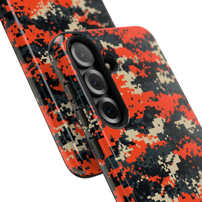 Signal Pixel Camo · Tough Phone Case for Samsung · Orange