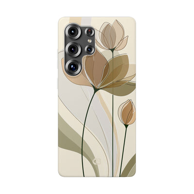 Beige Lite Phone Case for Samsung - Muted Ochre Petals