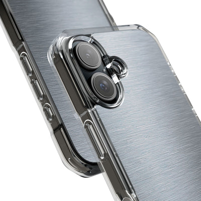 Silver Impact MagSafe Phone Case for iPhone - Satin Chrome Grain