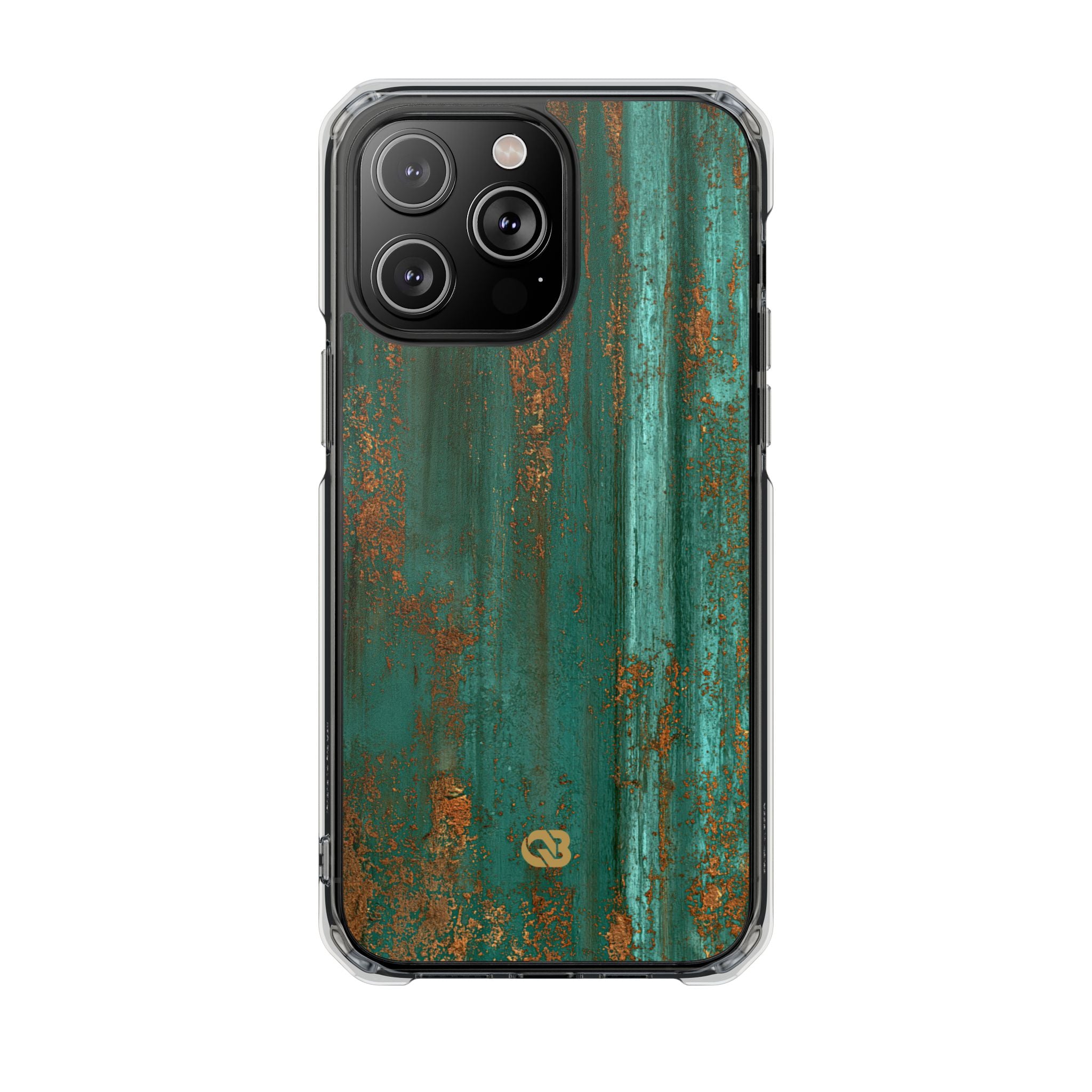 Teal Impact MagSafe Phone Case for iPhone - Verdigris Copper Siding