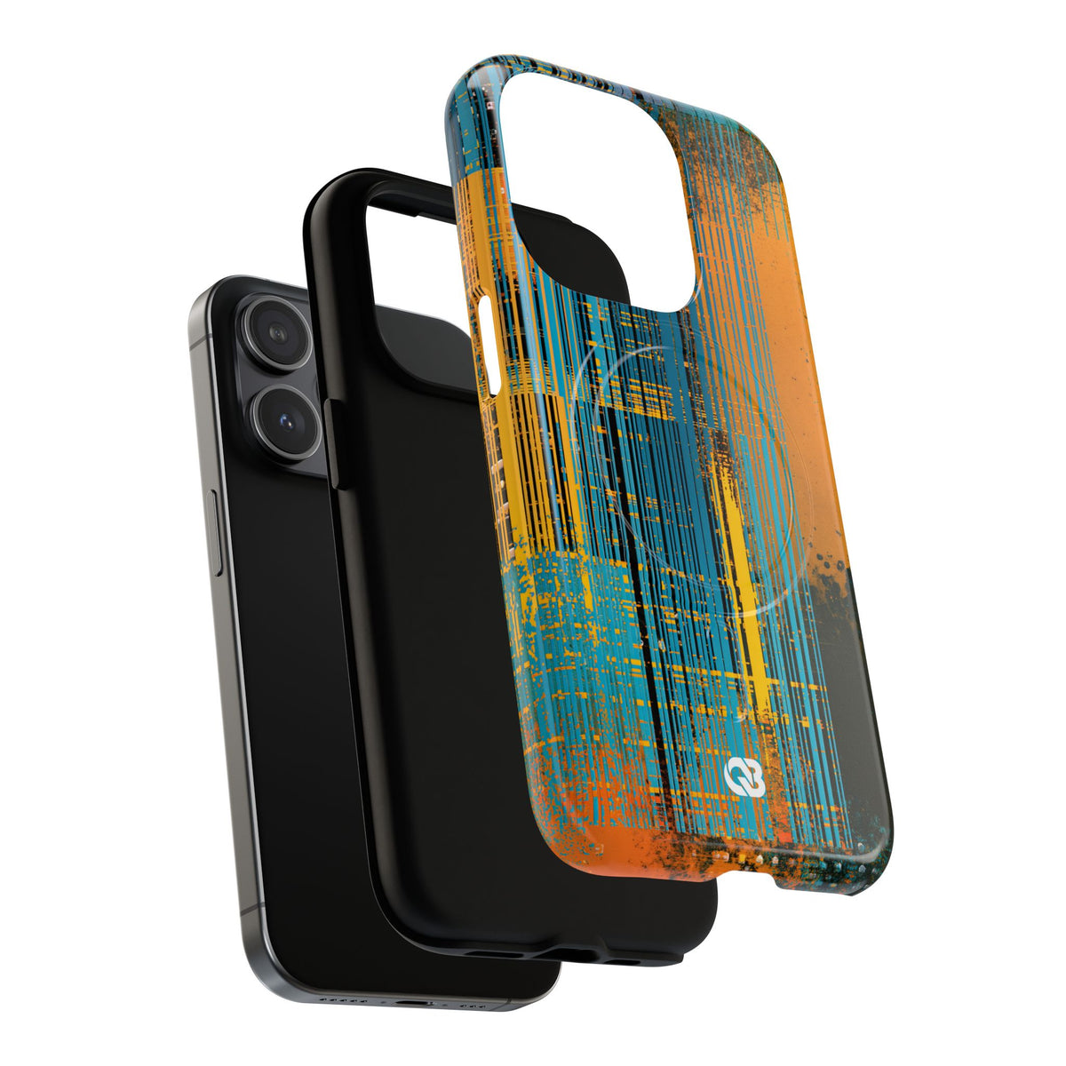 Cyber Glitch Stream · Tough 2.0 Magnetic Phone Case for iPhone · Teal