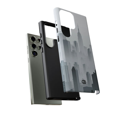 Grey Tough Phone Case for Samsung - Steel Mist Skyline