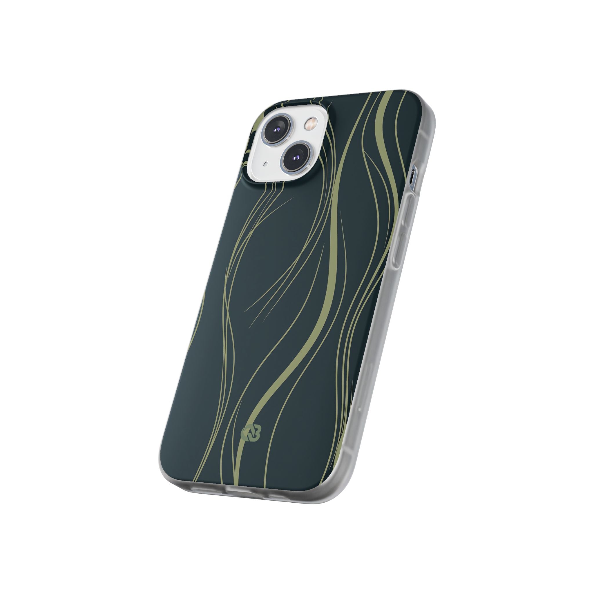 Green Lite Phone Case for iPhone - Obsidian Sage Flow