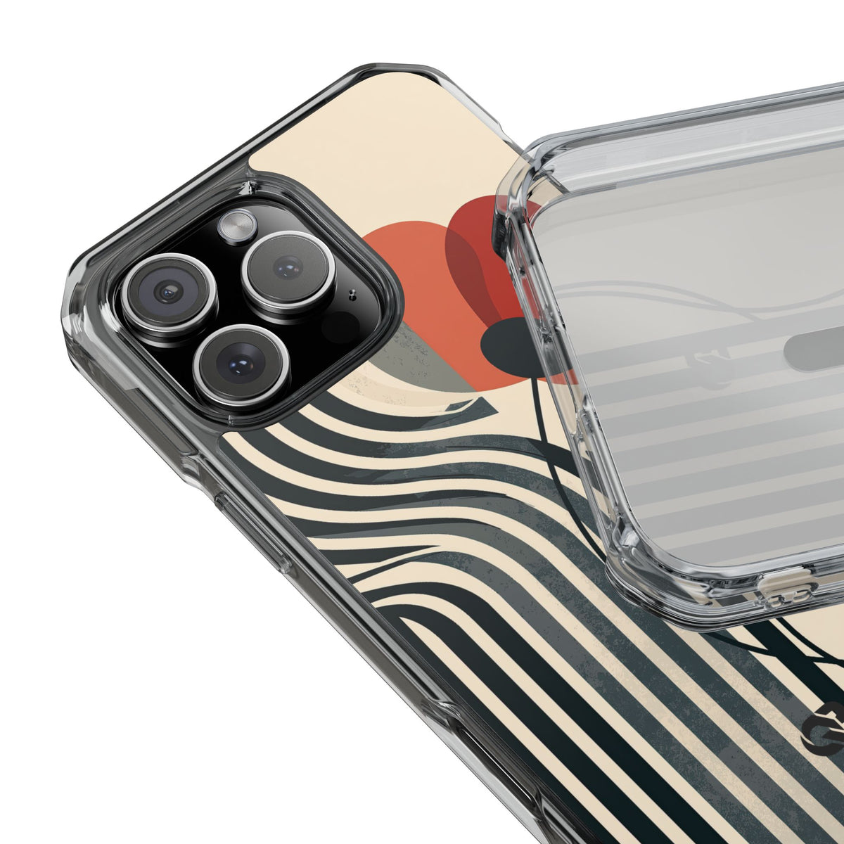 Modernist Poppy · Clear Impact Magnetic Phone Case for iPhone ·  Beige