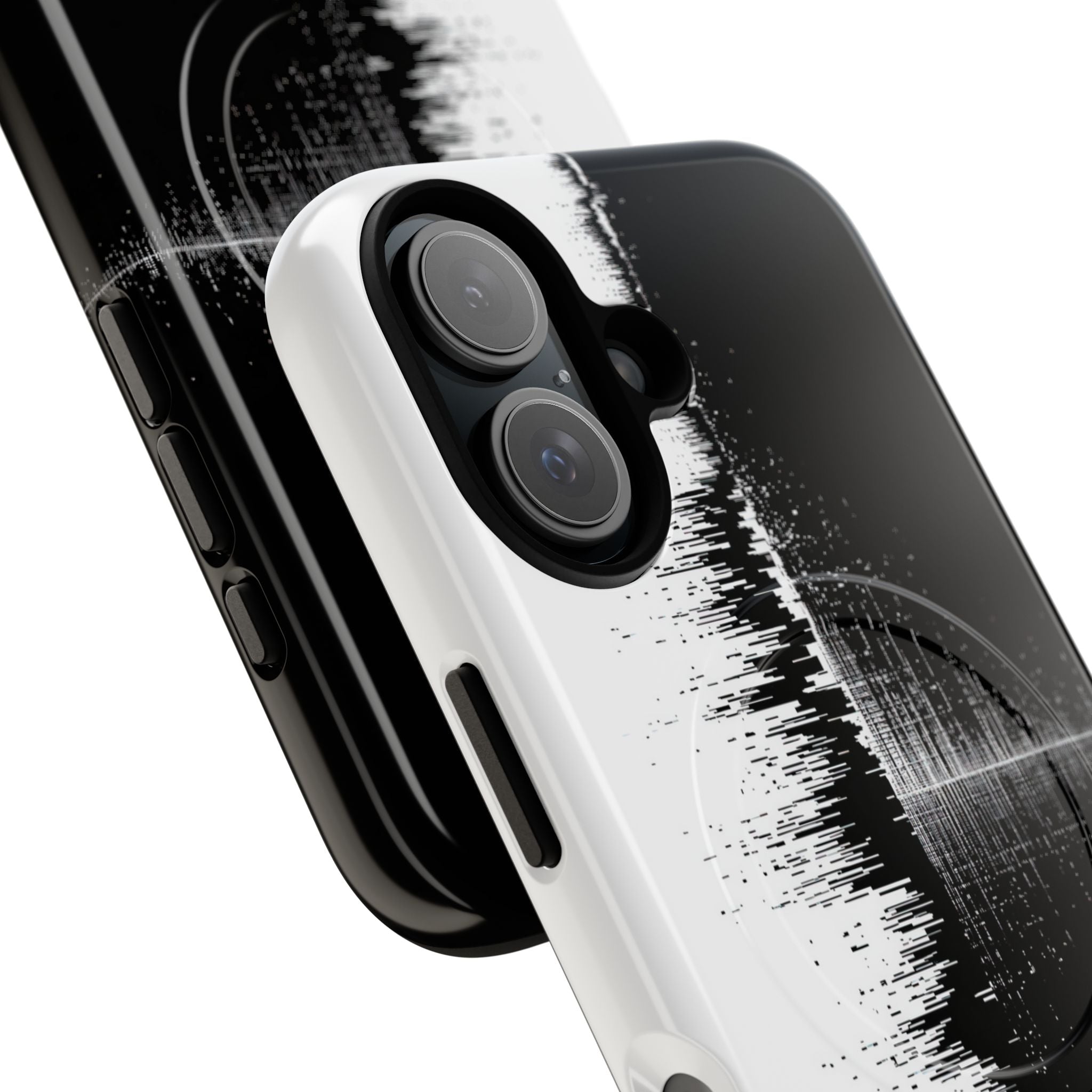 Black Tough 2.0 Magsafe Phone Case for iPhone - Static Signal Split