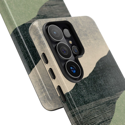 Green Tough Phone Case for Samsung - Moss Ridge Grain