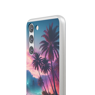 Neon Shore Palms · Soft Phone Case for Samsung