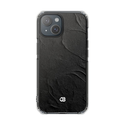Obsidian Stucco Relief · Clear Impact Magnetic Phone Case for iPhone ·  Black