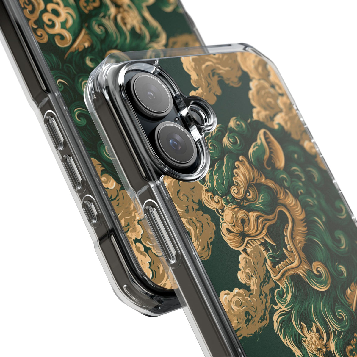 Imperial Guardian Lion · Clear Impact Magnetic Phone Case for iPhone · Green