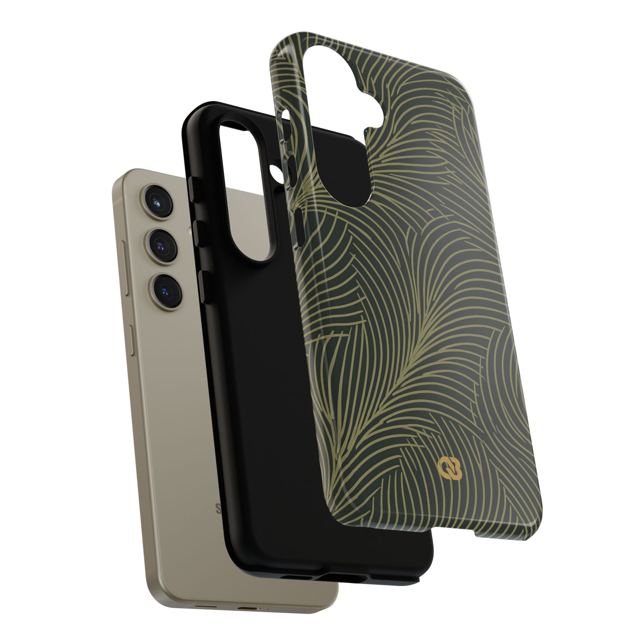Green Tough Phone Case for Samsung - Dark Olive Plume