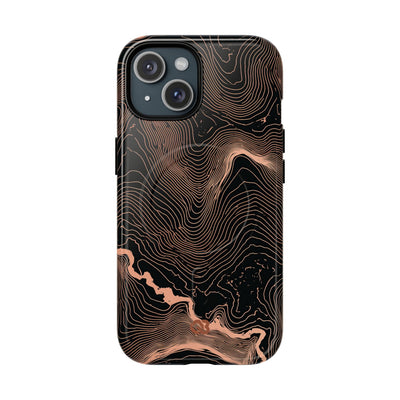 Orange Tough 2.0 Magsafe Phone Case for iPhone - Salmon Ridge Topo