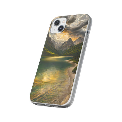 Gilded Mountain Lake · Soft Phone Case for iPhone