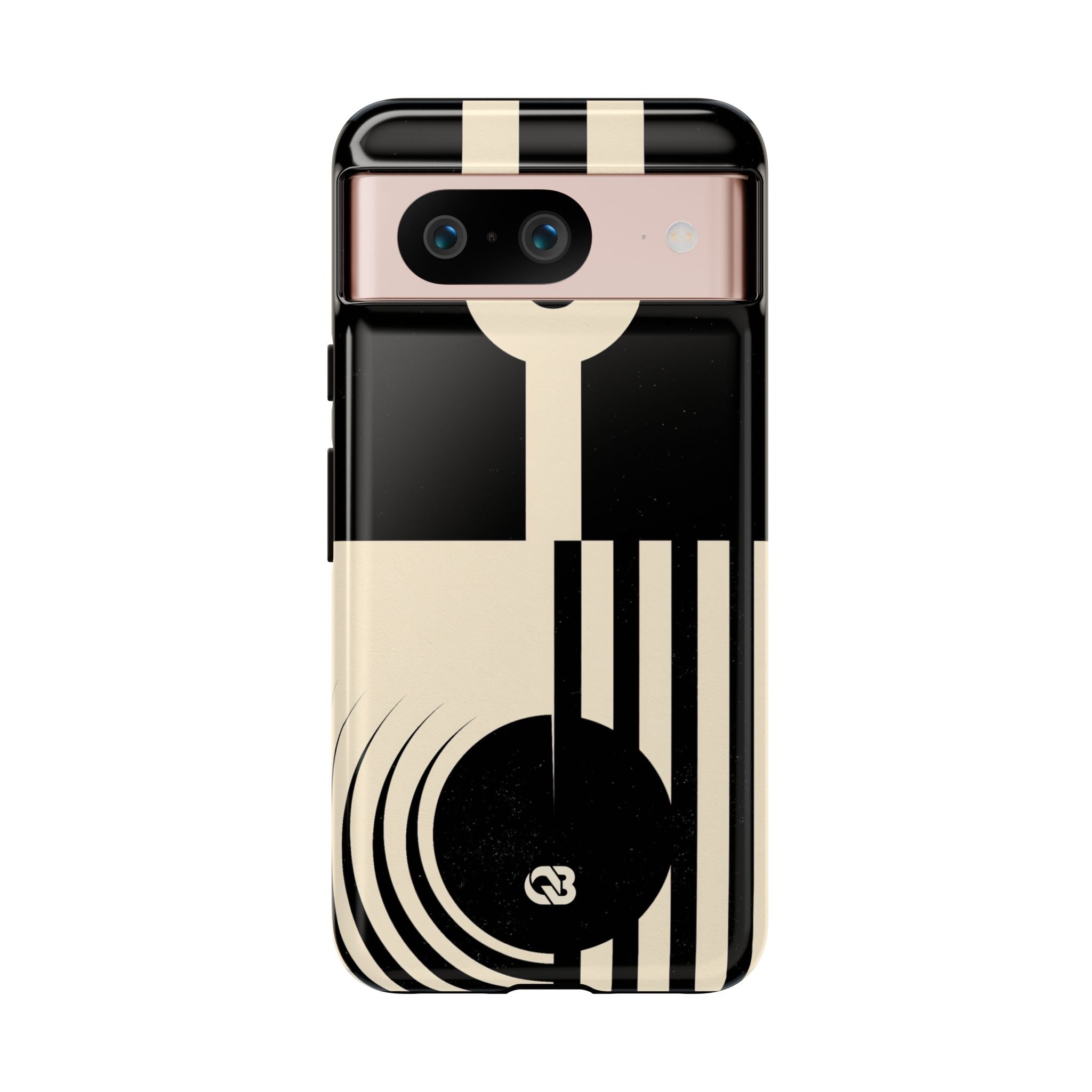 Black Tough Phone Case for Google Pixel - Ivory Signal Grid