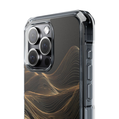 Black Impact MagSafe Phone Case for iPhone - Copper Topo Ridge