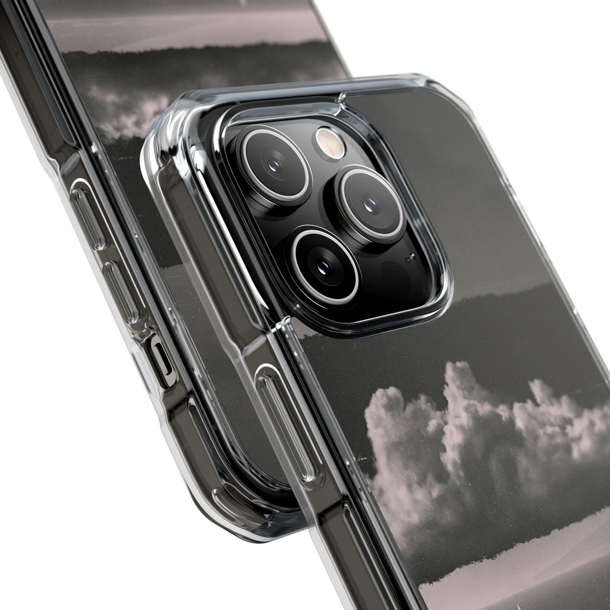 Crimson Horizon · Clear Impact Magnetic Phone Case for iPhone ·  Black