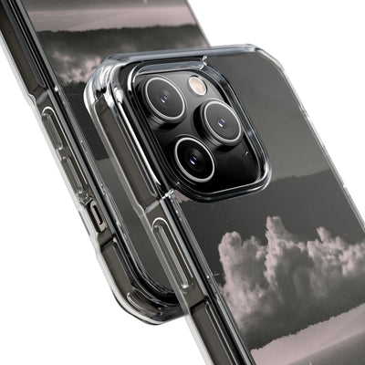 Crimson Horizon · Clear Impact Magnetic Phone Case for iPhone ·  Black