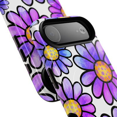 Violet Grunge Bloom · Tough+ Handyhülle für iPhone · Magsafe