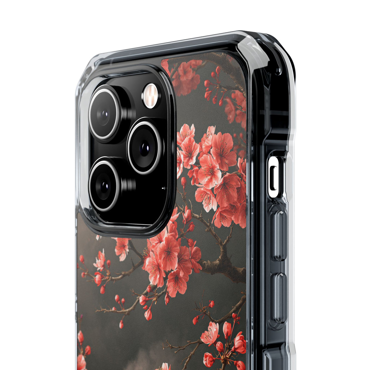 Midnight Sakura Blossom · Clear Impact Magnetic Phone Case for iPhone ·  Pink