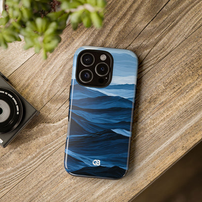 Blue Tough Phone Case for iPhone - Cobalt Ridge Tides