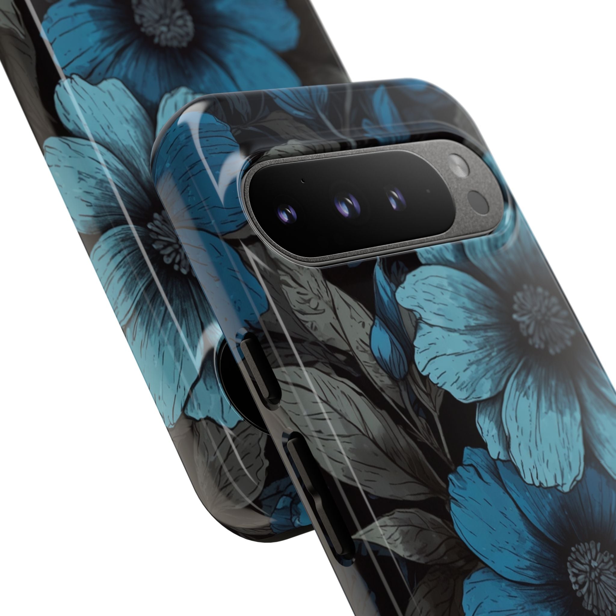 Obsidian Blue Petals · Tough Phone Case for Google Pixel