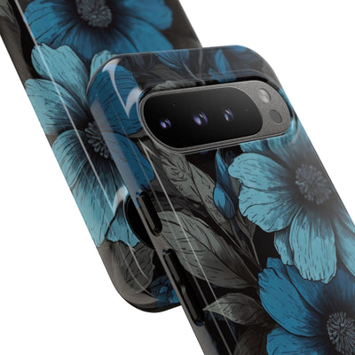 Obsidian Blue Petals · Tough Phone Case for Google Pixel