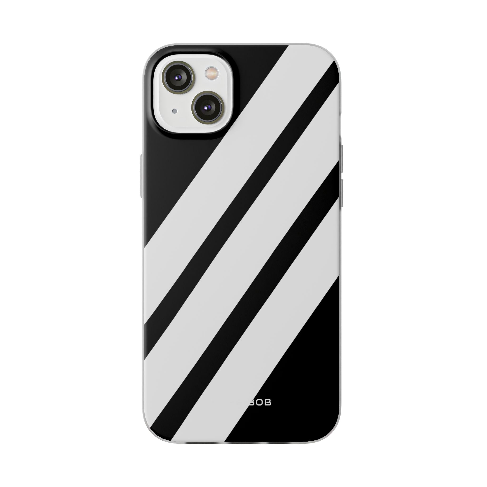 Diagonale Streifen Noir iPhone 14 Plus Case - Soft