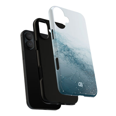 Teal Tough Phone Case for iPhone - Cyan Vector Lattice