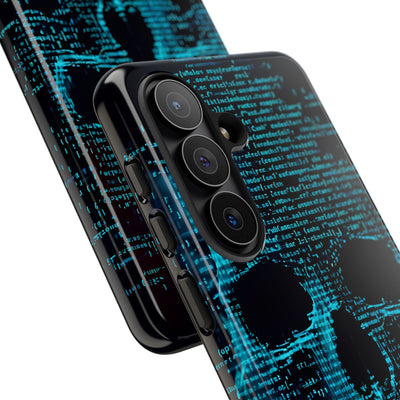 Cyan Glitch Skull · Tough Phone Case for Samsung