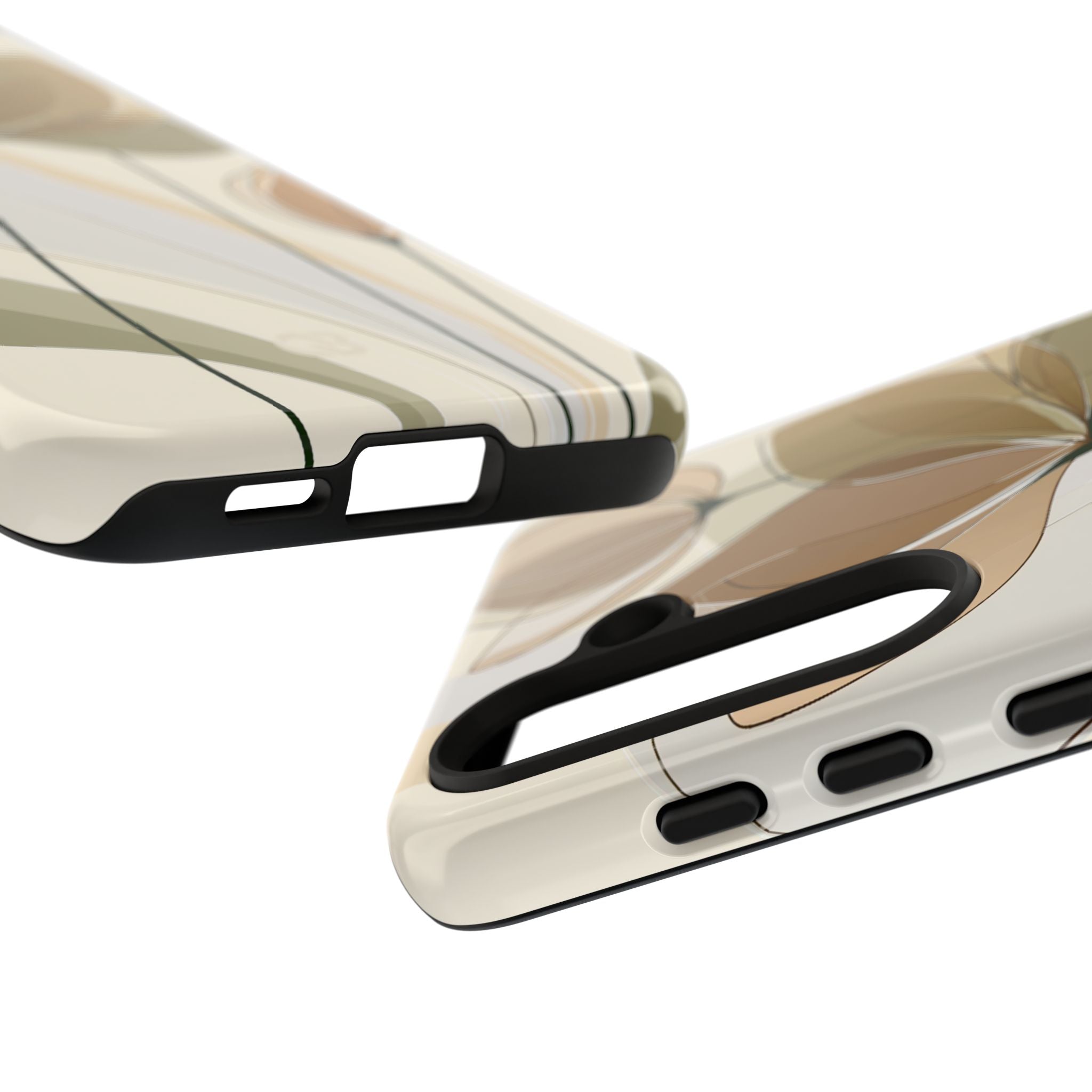 Beige Tough Phone Case for Samsung - Muted Ochre Petals