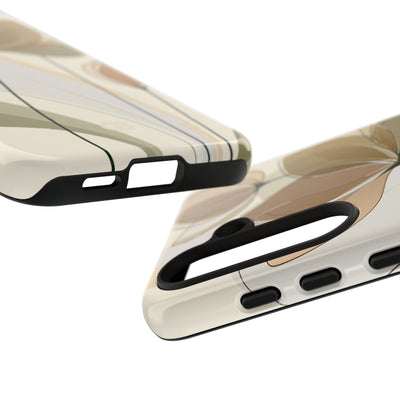 Beige Tough Phone Case for Samsung - Muted Ochre Petals