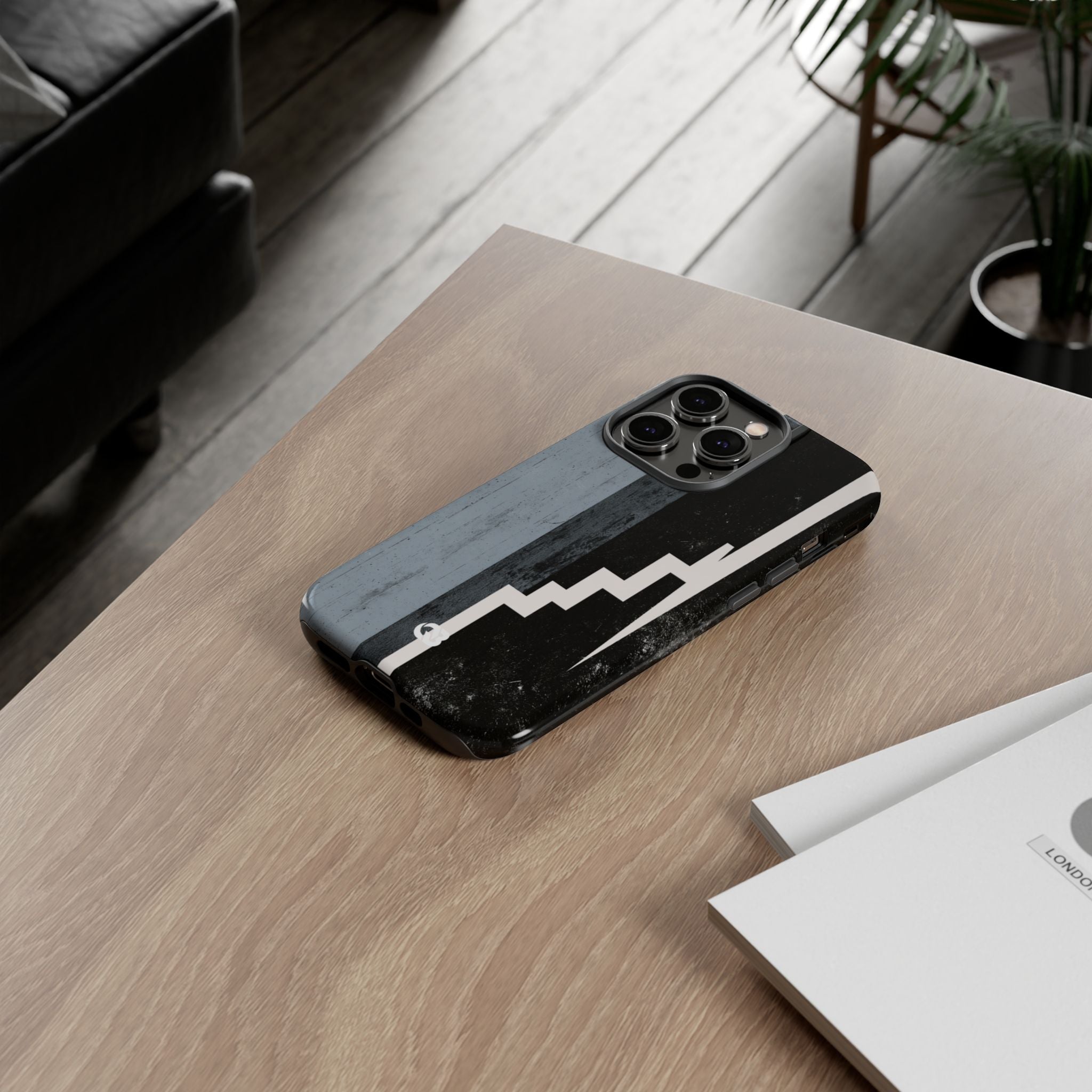 Grey Tough Phone Case for iPhone - Industrial Concrete Void